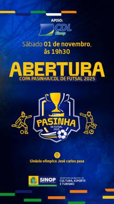 CDL Sinop apoia a Copa Pasinha de Futsal 2025, que tem abertura neste sábado